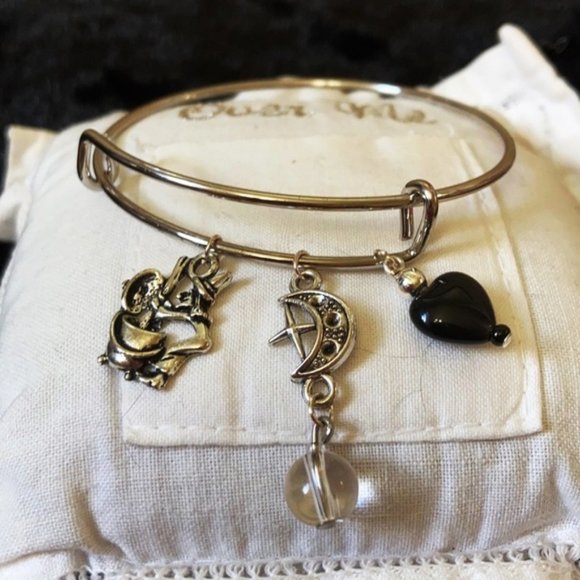 Fullmoon witch 🧙♀️🌚 🖤 Heart Agate bracelet - Picture 4 of 8